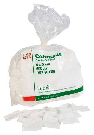 Cotopads coton non stérile 5x5cm